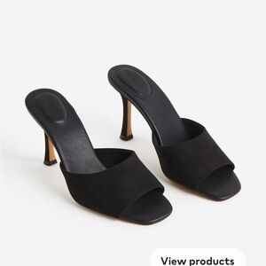H&M black mules sandal low heel